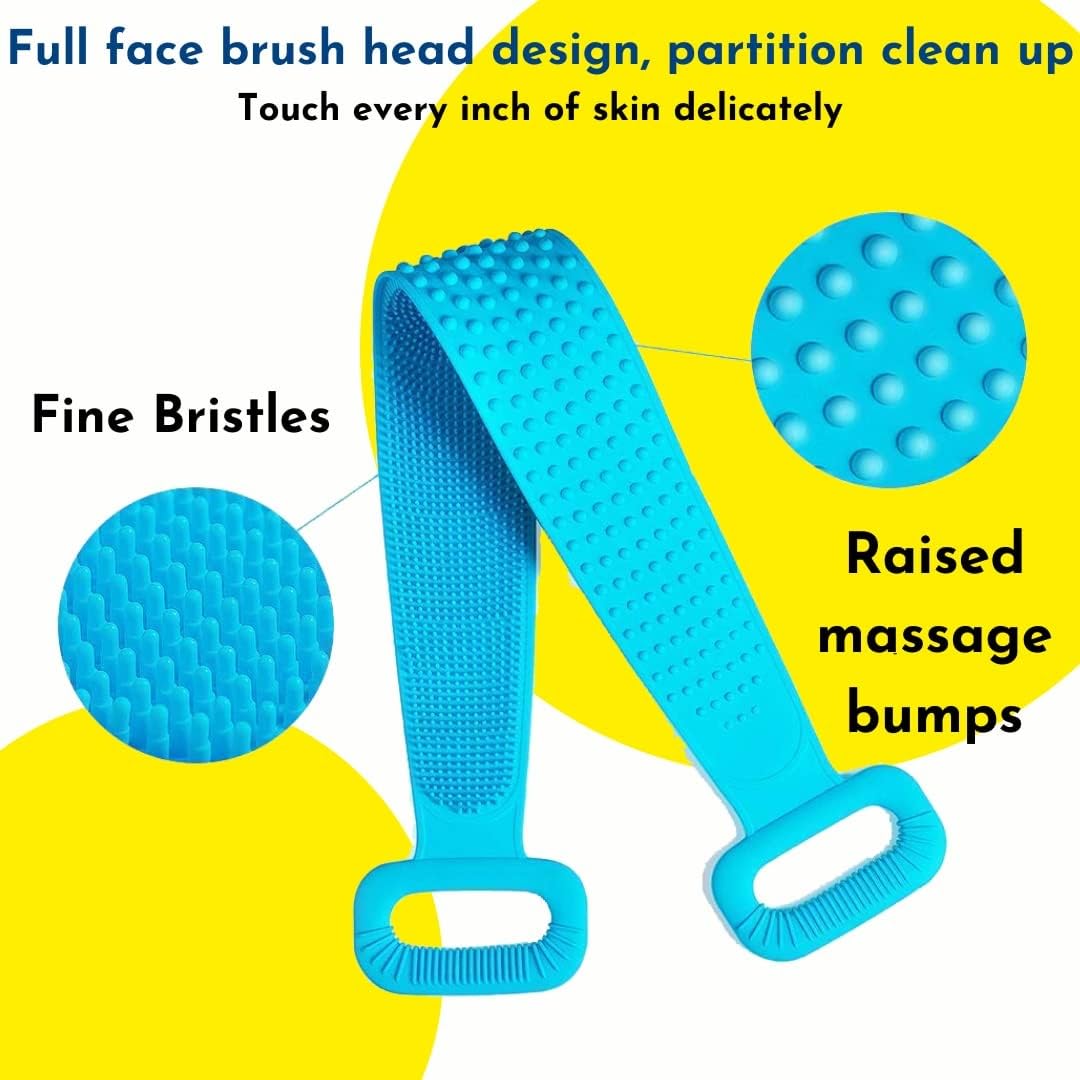 Silicone Back Scrubber Bath Belts - Bath Accessory Designed For Body Exfoliation And Daily Hygiene Routine