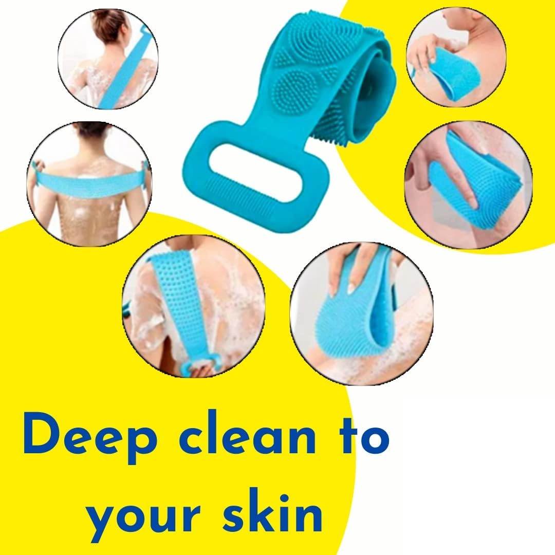 Silicone Back Scrubber Bath Belts - Bath Accessory Designed For Body Exfoliation And Daily Hygiene Routine